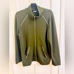 Chicos size L Olive Green Zip-Up Jacket